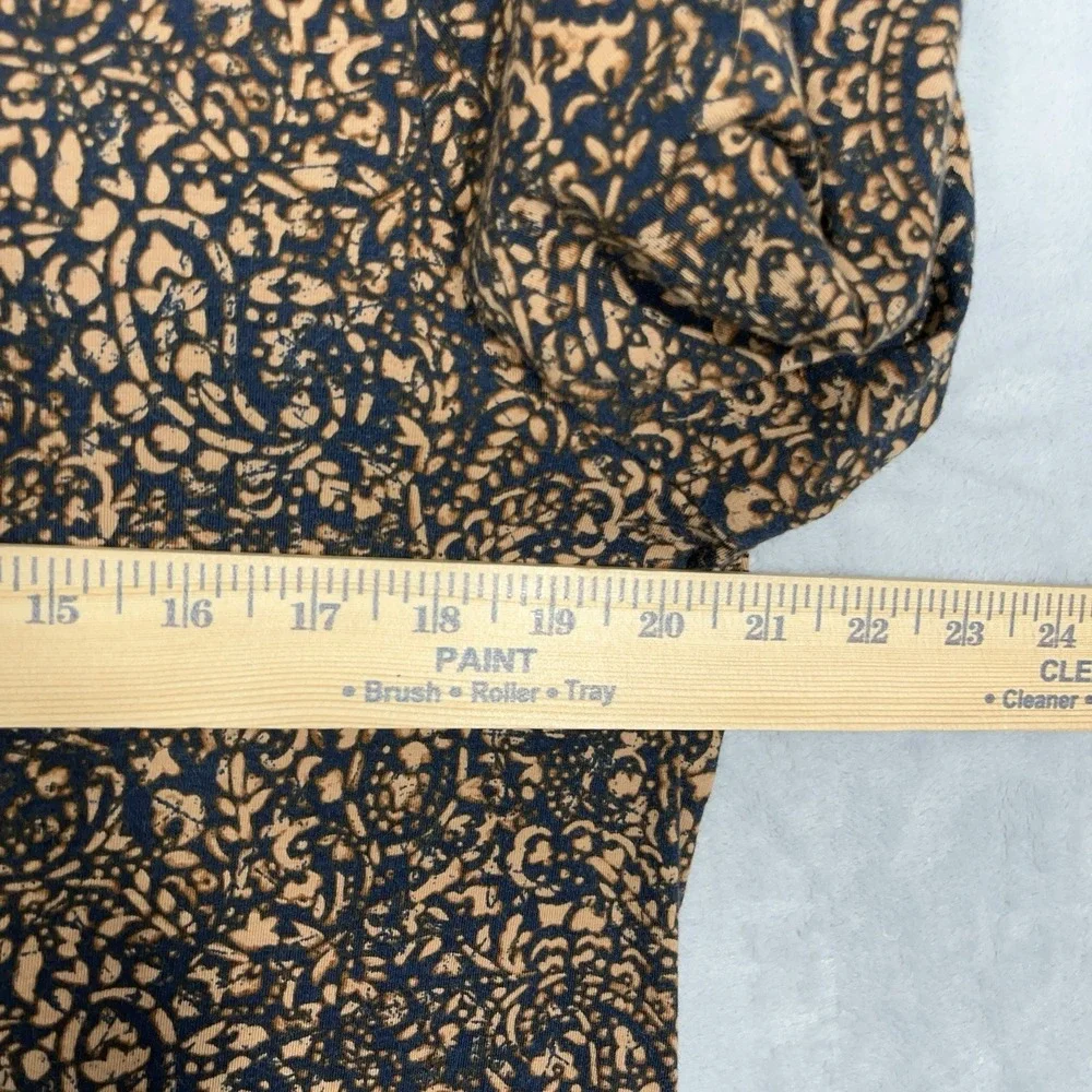 J Jill Pure Jill Stretch Pima Cotton Shirttail Tee L Long Sleeve Paisley Comfy - Picture 4 of 8